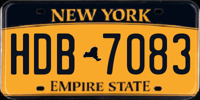 NY license plate HDB7083