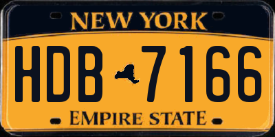 NY license plate HDB7166