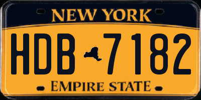 NY license plate HDB7182
