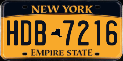 NY license plate HDB7216