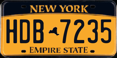 NY license plate HDB7235