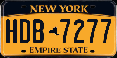 NY license plate HDB7277