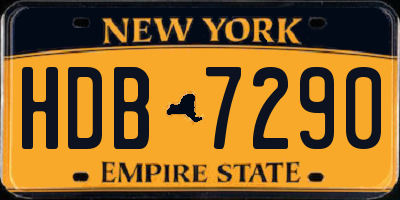 NY license plate HDB7290