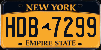NY license plate HDB7299