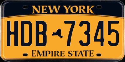 NY license plate HDB7345