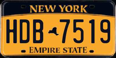 NY license plate HDB7519