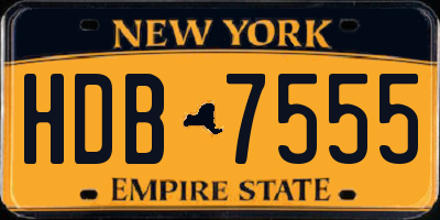 NY license plate HDB7555