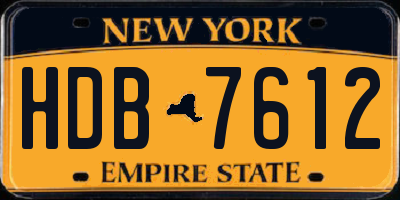 NY license plate HDB7612