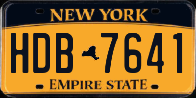 NY license plate HDB7641