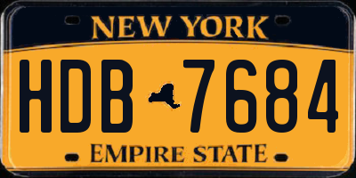 NY license plate HDB7684