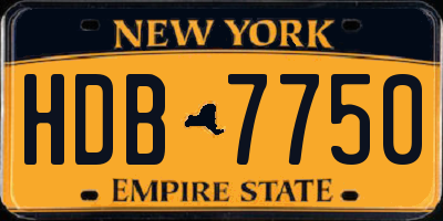 NY license plate HDB7750