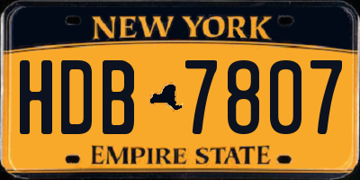 NY license plate HDB7807