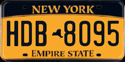 NY license plate HDB8095