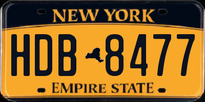 NY license plate HDB8477