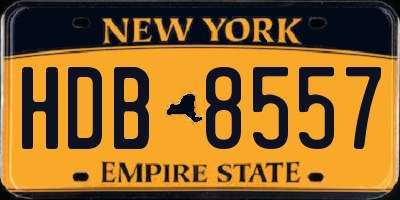 NY license plate HDB8557