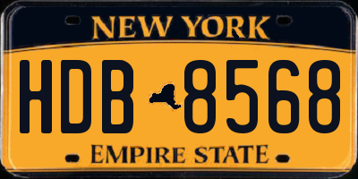 NY license plate HDB8568