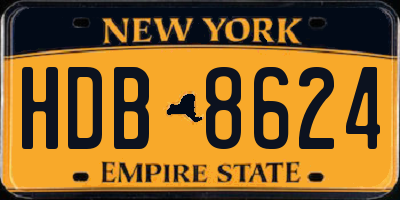 NY license plate HDB8624