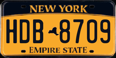 NY license plate HDB8709