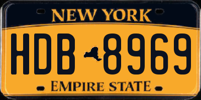 NY license plate HDB8969