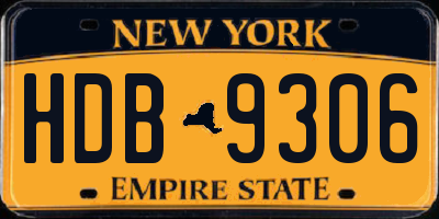 NY license plate HDB9306