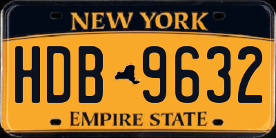 NY license plate HDB9632