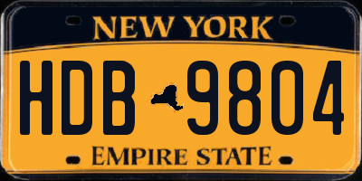 NY license plate HDB9804