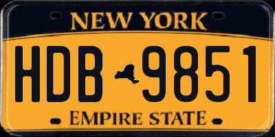 NY license plate HDB9851