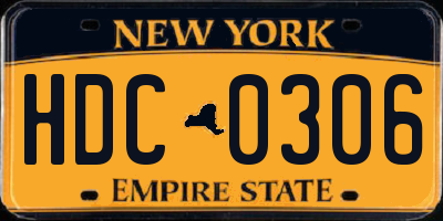NY license plate HDC0306