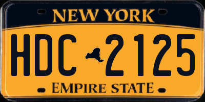 NY license plate HDC2125