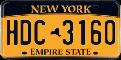 NY license plate HDC3160