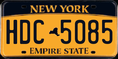 NY license plate HDC5085