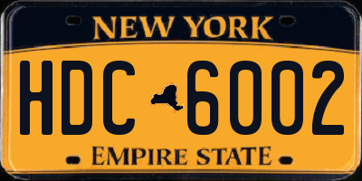 NY license plate HDC6002