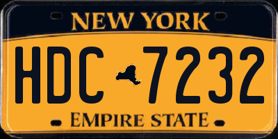 NY license plate HDC7232