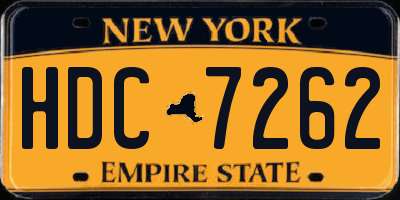 NY license plate HDC7262