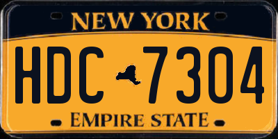 NY license plate HDC7304