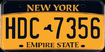 NY license plate HDC7356