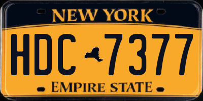NY license plate HDC7377