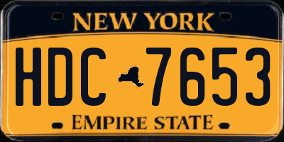 NY license plate HDC7653
