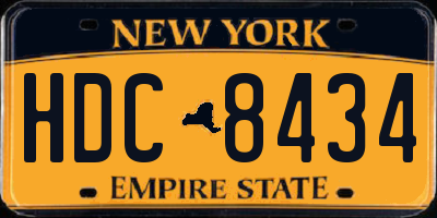 NY license plate HDC8434