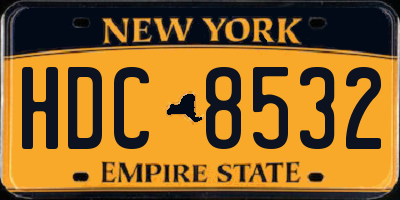 NY license plate HDC8532