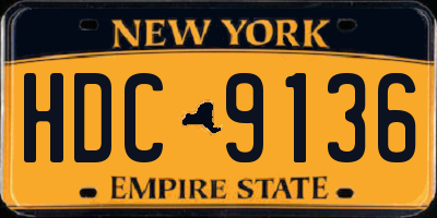 NY license plate HDC9136