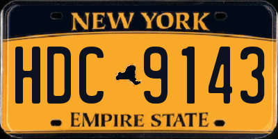 NY license plate HDC9143