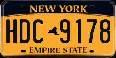 NY license plate HDC9178