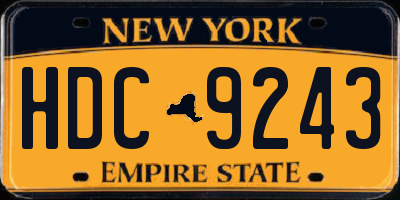 NY license plate HDC9243
