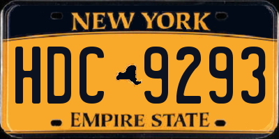 NY license plate HDC9293