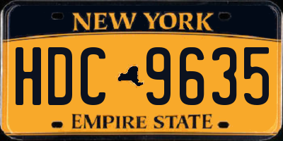 NY license plate HDC9635