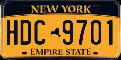 NY license plate HDC9701