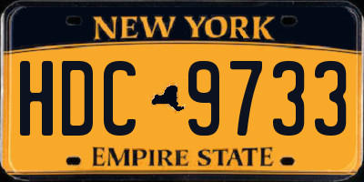 NY license plate HDC9733