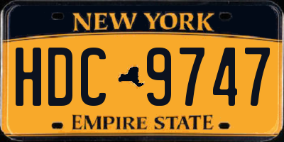 NY license plate HDC9747