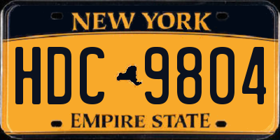 NY license plate HDC9804